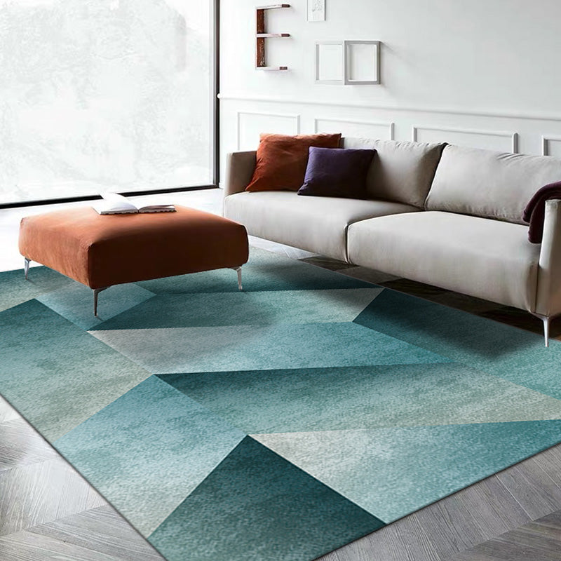 Simplicity Geometric Pattern Rug with Ombre Multicolor Polyester Rug Non-Slip Backing Washable Pet Friendly Carpet for Bedroom Green Clearhalo 'Area Rug' 'Modern' 'Rugs' Rug' 1779821