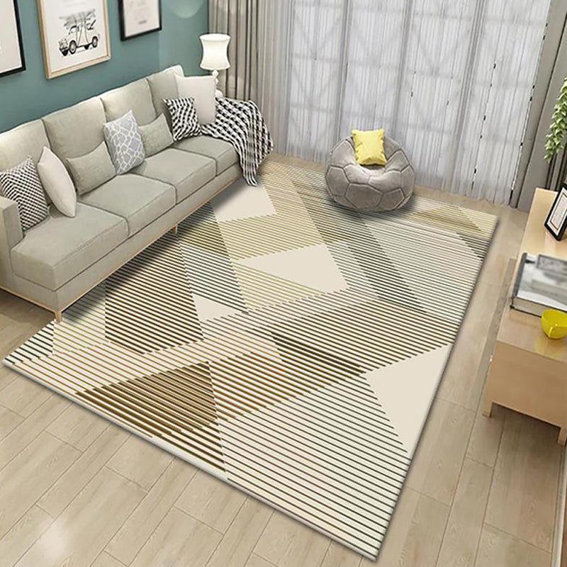 Unique Multicolor Modernist Rug Polyester Striped and Geometric Pattern Rug Washable Pet Friendly Non-Slip Carpet for Living Room Yellow Clearhalo 'Area Rug' 'Modern' 'Rugs' Rug' 1779898