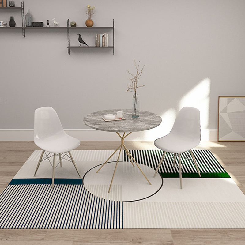 Funky Modernism Rug Green and Grey Geometric and Checked Pattern Rug Pet Friendly Anti-Slip Washable Area Rug for Decoration Clearhalo 'Area Rug' 'Rug' 1780147
