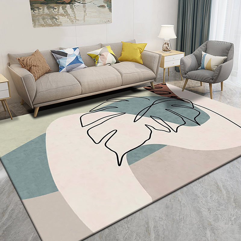 Fancy Multicolor Modernist Rug Polyester Watercolor Pattern Rug Washable Pet Friendly Non-Slip Carpet for Living Room Beige Clearhalo 'Area Rug' 'Modern' 'Rugs' Rug' 1780209