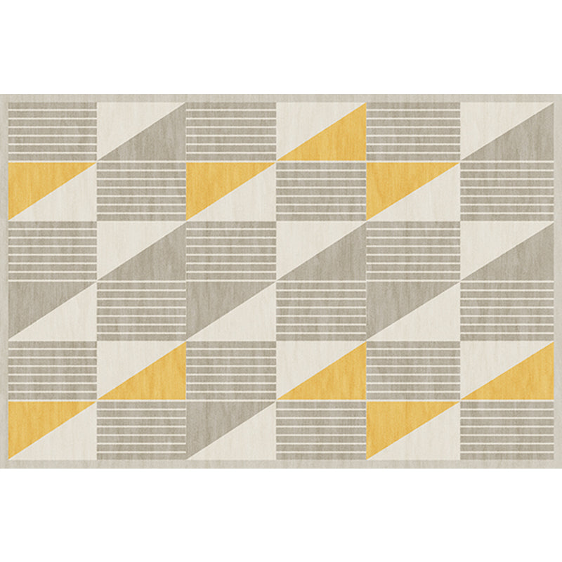 Simple Modernism Rug Yellow Geometric and Striped Pattern Rug Pet Friendly Anti-Slip Washable Area Rug for Decoration Clearhalo 'Area Rug' 'Rug' 1780306