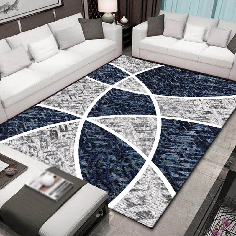 Stylish Multicolor Modernist Rug Polyester Geometric Pattern Rug Washable Pet Friendly Non-Slip Carpet for Living Room Navy Clearhalo 'Area Rug' 'Modern' 'Rugs' Rug' 1780322