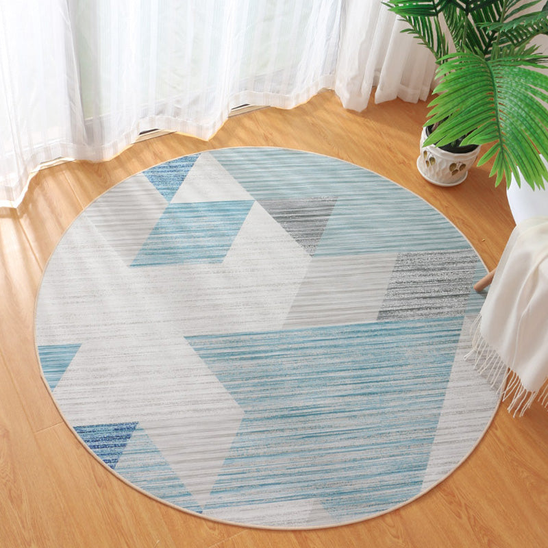 Contemporary Geometric Pattern Rug Multicolor Polyester Rug Non-Slip Backing Washable Pet Friendly Carpet for Bedroom Green Clearhalo 'Area Rug' 'Modern' 'Rugs' Rug' 1780347