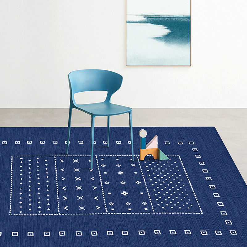 Funky Modernism Rug Blue and Grey Geometric Pattern Rug Pet Friendly Anti-Slip Washable Area Rug for Decoration Blue Clearhalo 'Area Rug' 'Modern' 'Rugs' Rug' 1780473