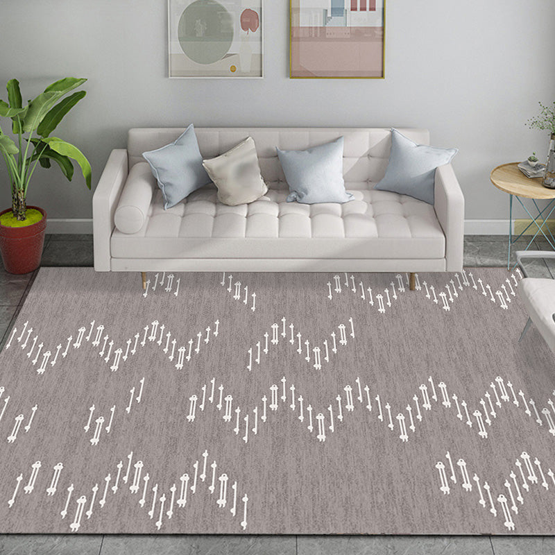 Funky Modernism Rug Blue and Grey Geometric Pattern Rug Pet Friendly Anti-Slip Washable Area Rug for Decoration Brown Clearhalo 'Area Rug' 'Modern' 'Rugs' Rug' 1780484