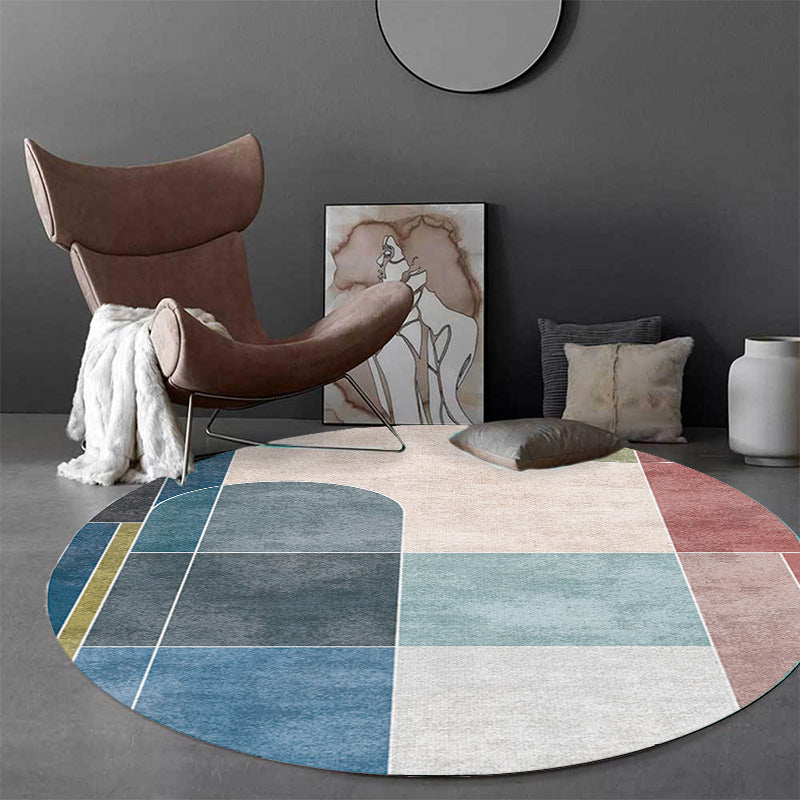 Multicolor Colorblock Geometric Pattern Rug Polyester Modern Rug Washable Anti-Slip Pet Friendly Area Rug for Living Room Blue Clearhalo 'Area Rug' 'Modern' 'Rugs' Rug' 1780534