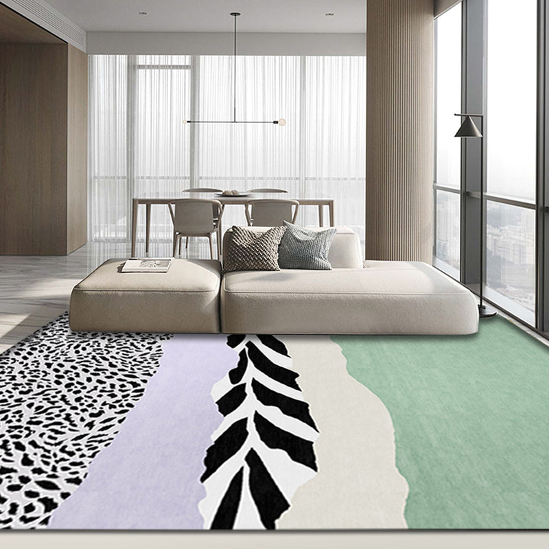 Creative Nordic Rug Green Colorblock Rug Pet Friendly Anti-Slip Washable Area Rug for Decoration Clearhalo 'Area Rug' 'Rug' 1780547