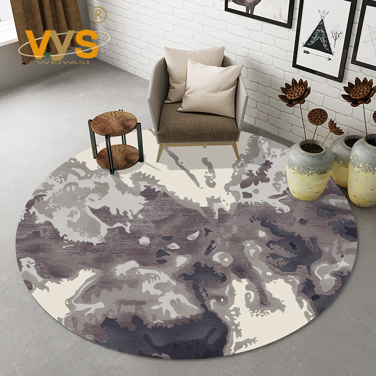 Modernist Abstract Rug Multicolor Polyester Rug Non-Slip Backing Washable Pet Friendly Carpet for Home Dark Brown Clearhalo 'Area Rug' 'Modern' 'Rugs' Rug' 1780572