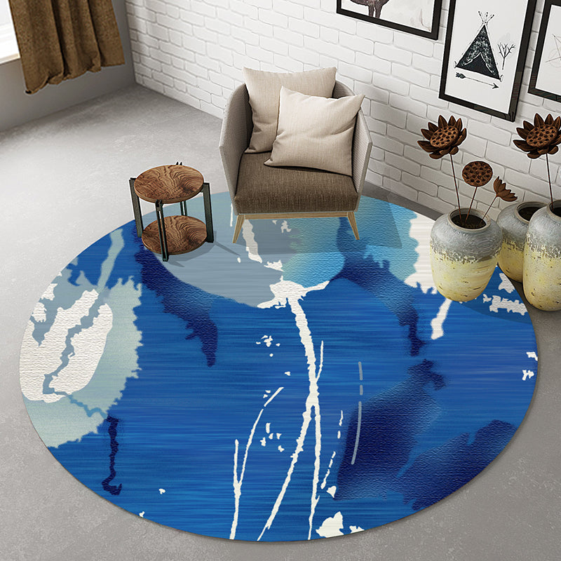 Modernist Abstract Rug Multicolor Polyester Rug Non-Slip Backing Washable Pet Friendly Carpet for Home Dark Blue Clearhalo 'Area Rug' 'Modern' 'Rugs' Rug' 1780578