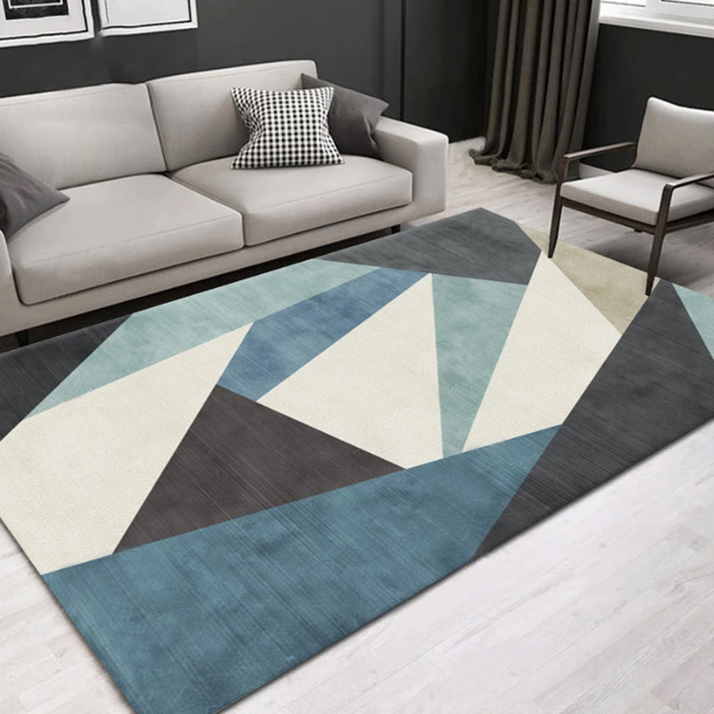 Funky Multicolor Modernist Rug Polyester Geometric Pattern Rug Washable Pet Friendly Non-Slip Carpet for Living Room Blue Clearhalo 'Area Rug' 'Modern' 'Rugs' Rug' 1780619