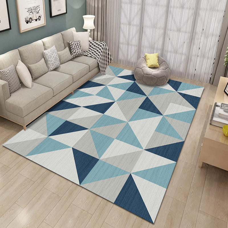 Unique Multicolor Modernist Rug Polyester Geometric Rug Washable Pet Friendly Non-Slip Carpet for Living Room Dark Blue Clearhalo 'Area Rug' 'Modern' 'Rugs' Rug' 1780956