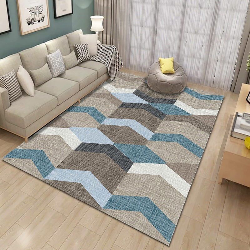 Unique Multicolor Modernist Rug Polyester Geometric Rug Washable Pet Friendly Non-Slip Carpet for Living Room Brown Clearhalo 'Area Rug' 'Modern' 'Rugs' Rug' 1780963