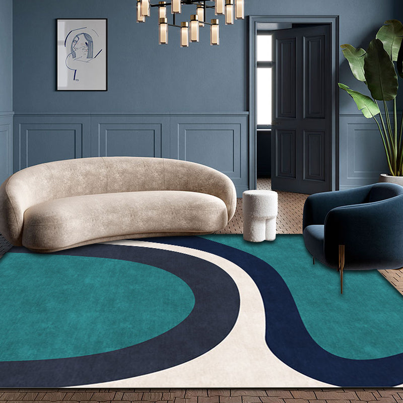 Modern Colorblock Rug Green Polyester Rug Non-Slip Backing Washable Pet Friendly Carpet for Home Clearhalo 'Area Rug' 'Modern' 'Rugs' Rug' 1780976