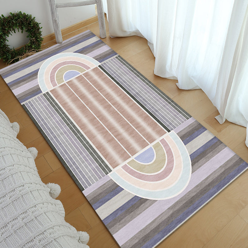 Casual Modernism Rug Brown Striped Pattern Rug Pet Friendly Anti-Slip Washable Area Rug for Decoration Clearhalo 'Area Rug' 'Rug' 1780983