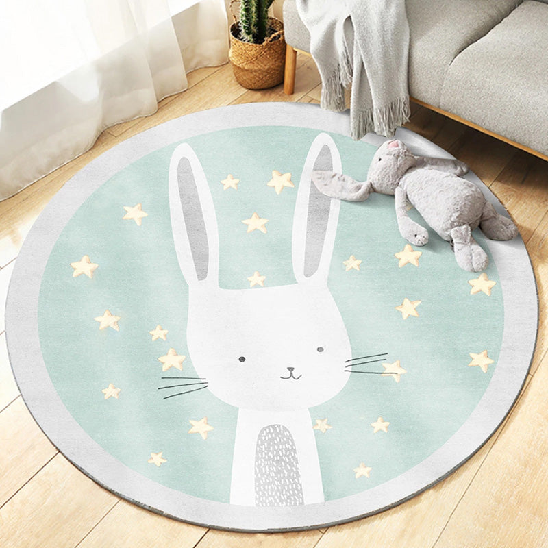 Cute Kids Rug Multicolor Animal Pattern Rug Pet Friendly Anti-Slip Machine Washable Area Rug for Decoration Green Clearhalo 'Area Rug' 'Rug' 1781025
