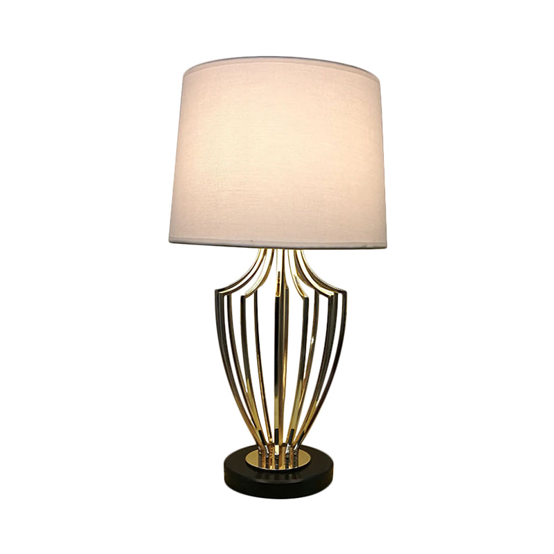 Minimal Barrel Night Table Lamp Fabric 11