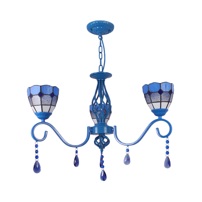 Mediterranean Dome Hanging Light with 12