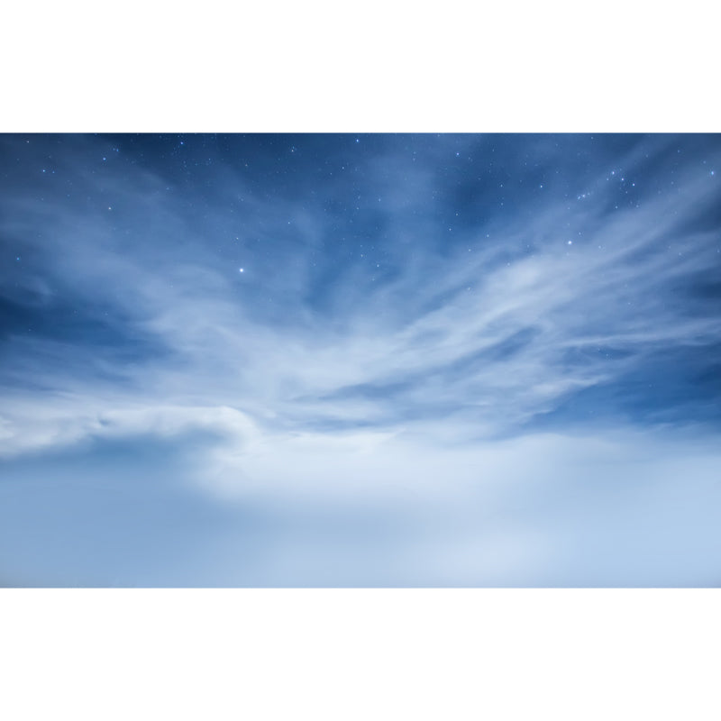 Blue-White Sky Scenery Mural Dazzling Stars Behind Cloud Modern Waterproof Wall Art Clearhalo 'Wall Decor' 'Wall Mural' 1783776