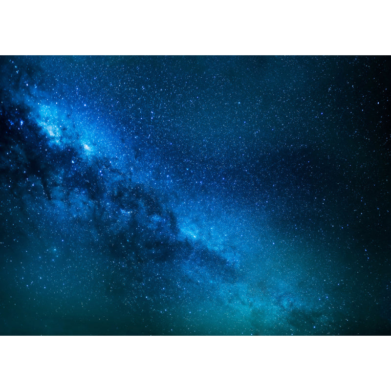 Big Modern Art Wallpaper Mural Blue Distant Parts of Galaxy Wall Covering, Custom Size Clearhalo 'Wall Decor' 'Wall Mural' 1783892