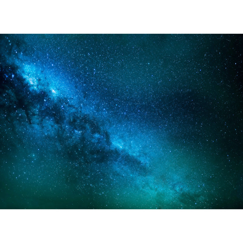 Customized Photography Nordic Mural with Close-Up View of Milky Way Pattern in Aqua Clearhalo 'Wall Decor' 'Wall Mural' 1783996