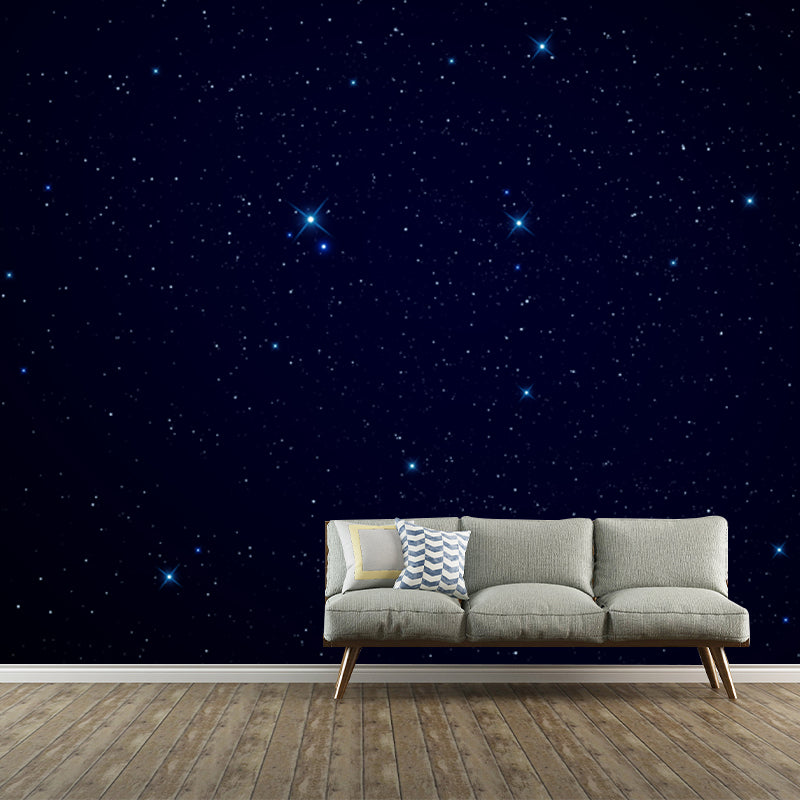 Whole Glittering Star Wall Mural Modern Resplendent Night Sky Wall Covering in Black Clearhalo 'Wall Decor' 'Wall Mural' 1784029