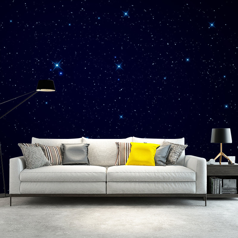 Whole Glittering Star Wall Mural Modern Resplendent Night Sky Wall Covering in Black Clearhalo 'Wall Decor' 'Wall Mural' 1784030