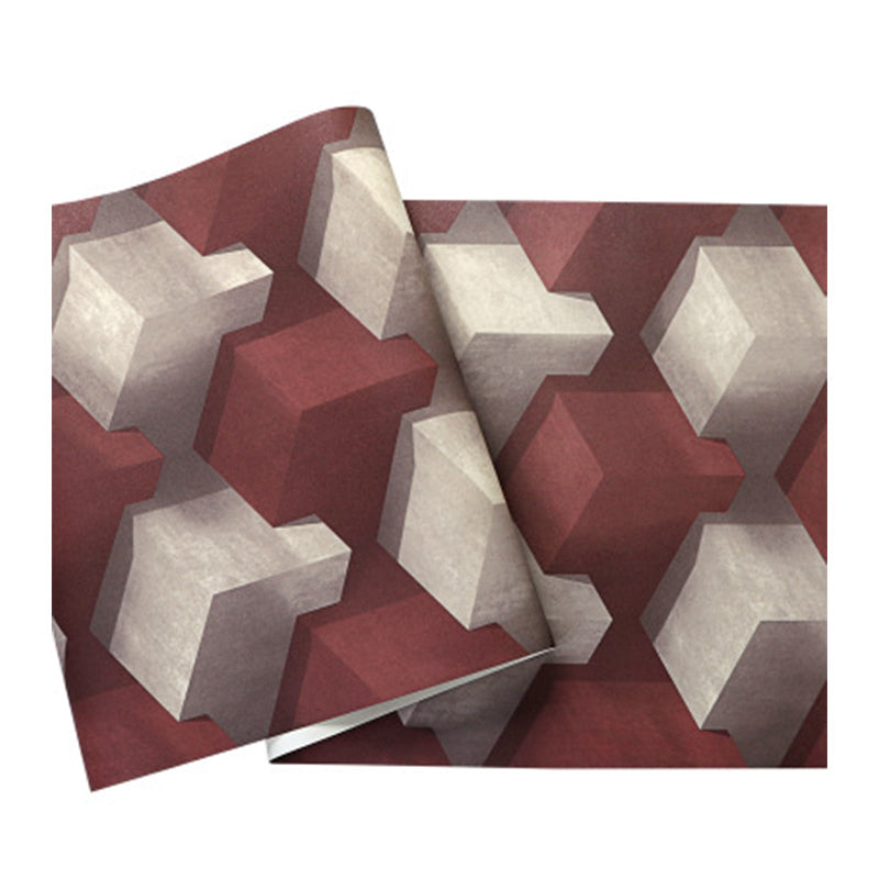 Modern Vinyl Decorative 3D Print Cube Wallpaper, 33' x 20.5