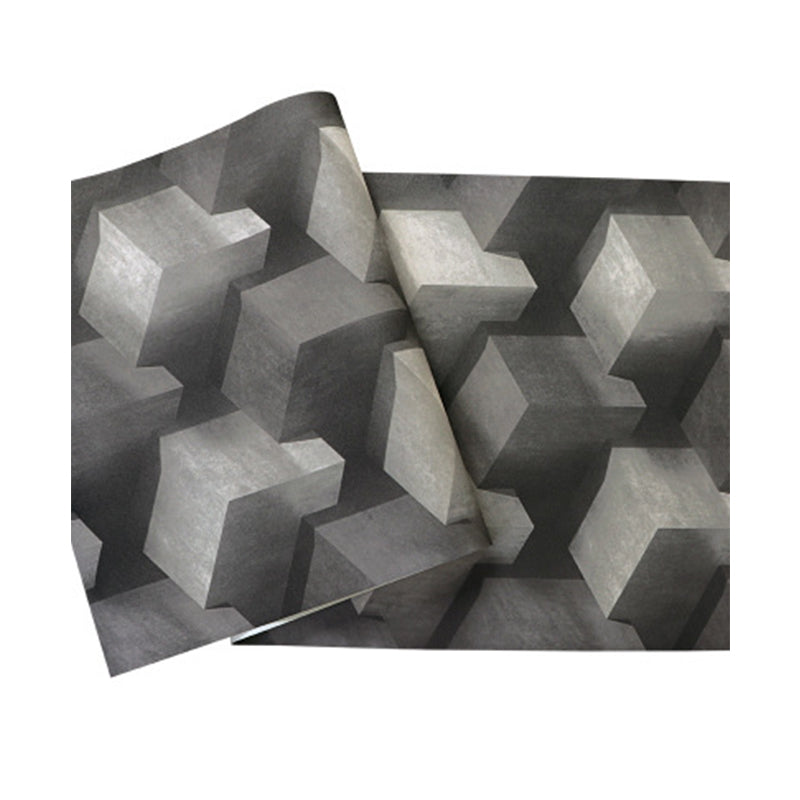 Modern Vinyl Decorative 3D Print Cube Wallpaper, 33' x 20.5