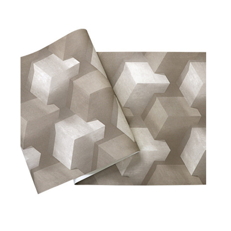 Modern Vinyl Decorative 3D Print Cube Wallpaper, 33' x 20.5