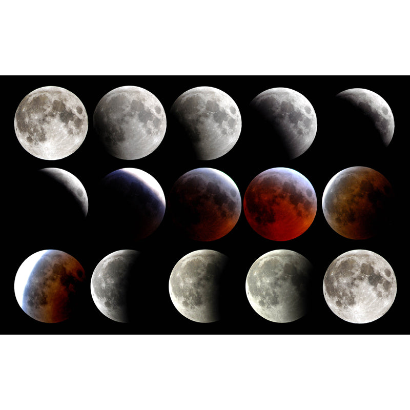 Photography Lunar Eclipse Wall Mural for Kids Bedroom, Grey-Red, Custom Size Available Clearhalo 'Wall Decor' 'Wall Mural' 1784338