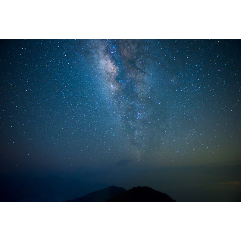 Modernist Milky Way Mural Wallpaper Blue Mountain Peak Night Wall Art for Ceiling Clearhalo 'Wall Decor' 'Wall Mural' 1784486