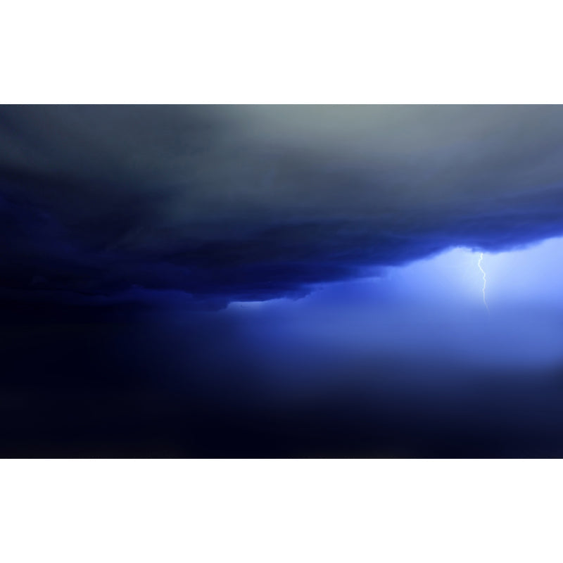 Lightning Strike from Clouds Mural Blue-Black Modern Wall Art, Custom Size Available Clearhalo 'Wall Decor' 'Wall Mural' 1784633