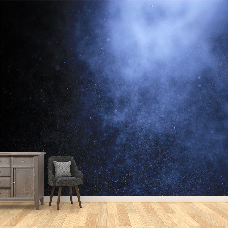 Modern Nebula Galaxy Mural Wallpaper Blue-Black Waterproof Wall Covering for Home Clearhalo 'Wall Decor' 'Wall Mural' 1784730