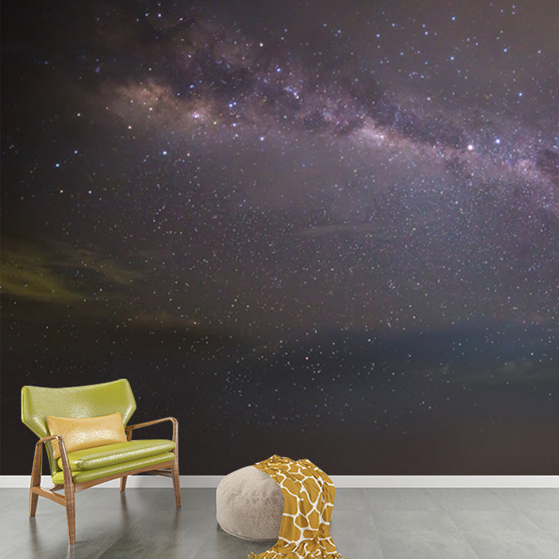 Sparkling Stars Mural Wallpaper for Bedroom Milky Way Wall Decor, Customized Print Clearhalo 'Wall Decor' 'Wall Mural' 1784771