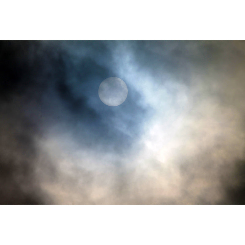 Moon and Foggy Sky Mural Blue-Yellow Modern Style Wall Decoration for Living Room Clearhalo 'Wall Decor' 'Wall Mural' 1785140