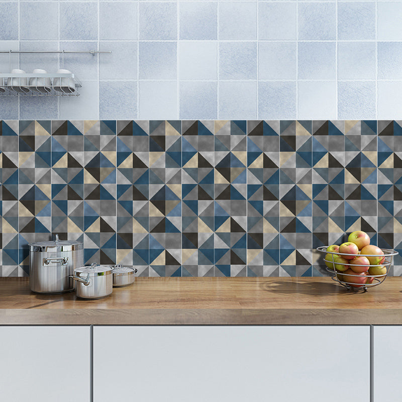 Geometrical Mosaic Tile Wallpaper Panel Boho-Chic Smooth Peel Wall Covering in Blue-Brown Blue-Brown Clearhalo 'Wall Decor' 'Wallpaper' 1785202