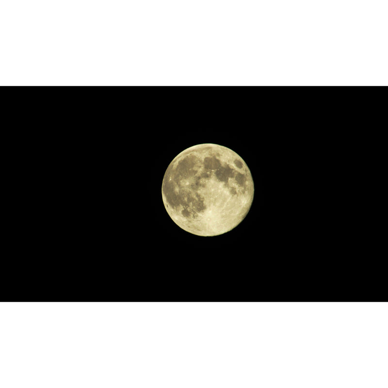 Minimalist Full Moon Wallpaper Mural Black-Yellow Planetary Wall Art, Non-Woven Fabric Clearhalo 'Wall Decor' 'Wall Mural' 1785283