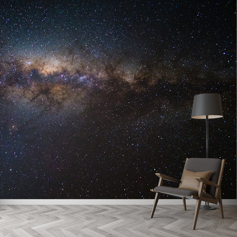 Galaxy Dazzling Stars Wallpaper Mural Modern Non-Woven Cloth Wall Art in Blue-Purple Clearhalo 'Wall Decor' 'Wall Mural' 1785427