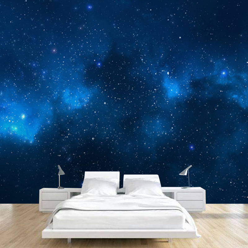 Planetary Nebula Star Mural Decal Modern Style Non-Woven Material Wall Covering in Blue-Black Clearhalo 'Wall Decor' 'Wall Mural' 1785529