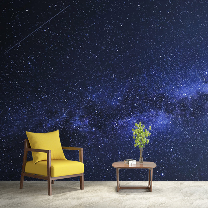 Photography Space Galaxy Wall Mural Blue Non-Woven Wall Decor, Washable, Size Optional Clearhalo 'Wall Decor' 'Wall Mural' 1785533