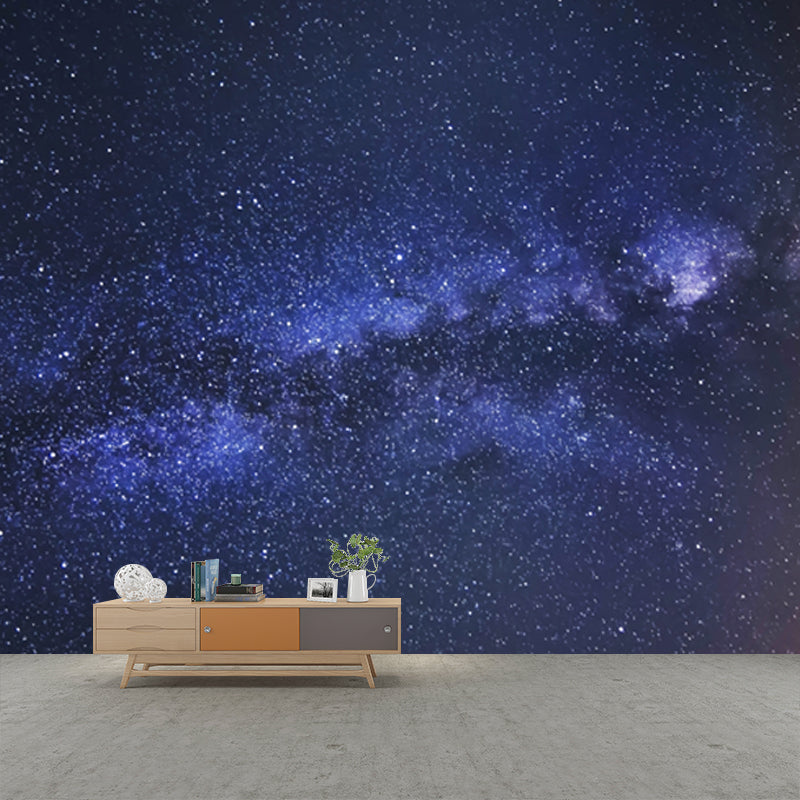 Photography Space Galaxy Wall Mural Blue Non-Woven Wall Decor, Washable, Size Optional Clearhalo 'Wall Decor' 'Wall Mural' 1785534