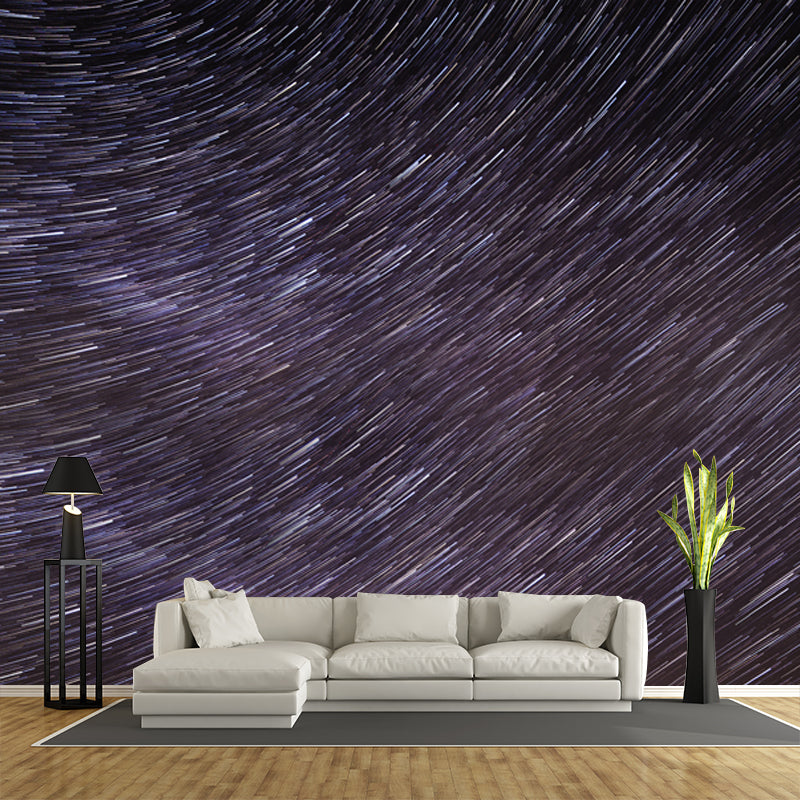 Purple Shooting Stars Wall Mural Water Resistant Wall Decor for Bedroom, Made to Measure Purple Clearhalo 'Wall Decor' 'Wall Mural' 1785696