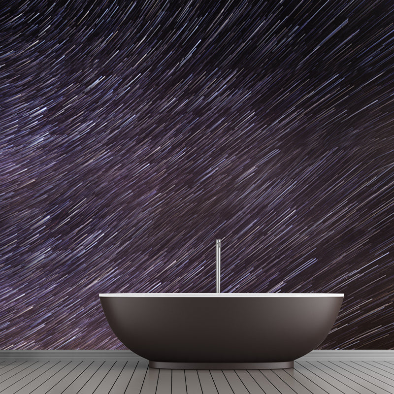 Purple Shooting Stars Wall Mural Water Resistant Wall Decor for Bedroom, Made to Measure Clearhalo 'Wall Decor' 'Wall Mural' 1785697