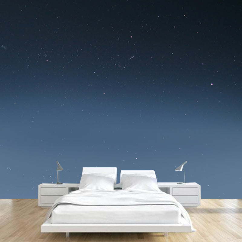 Modern Asteroid Glittering Stars Mural Blue Waterproof Wall Decor for Living Room Clearhalo 'Wall Decor' 'Wall Mural' 1785775