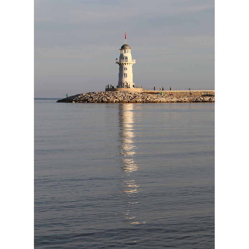 Photography Style Lighthouse Wall Mural Giant Wall Decor for Dining Room, Personalize Clearhalo 'Wall Decor' 'Wall Mural' 1786476