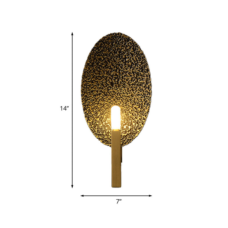 Metal Gold Wall Lighting Fixture Elliptical 1-Head Luxurious Sconce Wall Light with Bare Bulb Design Clearhalo 'Wall Lamps & Sconces' 'Wall Lights' Lighting' 1787434