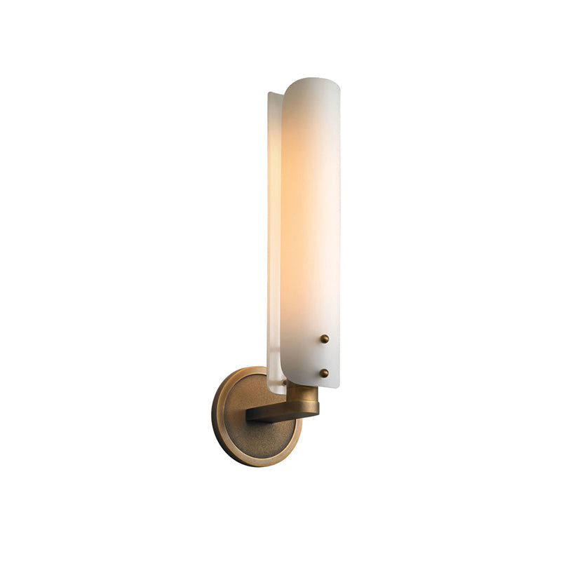 Milk Glass Curved Wall Sconce Colonialism 1/2-Light Bedroom Wall Mounted Light Fixture in Gold Clearhalo 'Wall Lamps & Sconces' 'Wall Lights' Lighting' 1787516