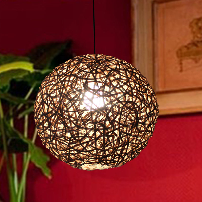 Flaxen Floral Sphere Pendulum Light Modern 1 Head 12