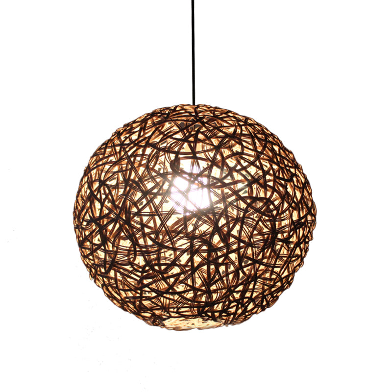 Flaxen Floral Sphere Pendulum Light Modern 1 Head 12