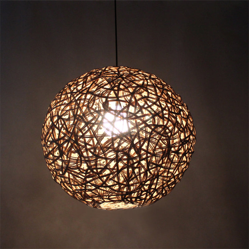 Flaxen Floral Sphere Pendulum Light Modern 1 Head 12